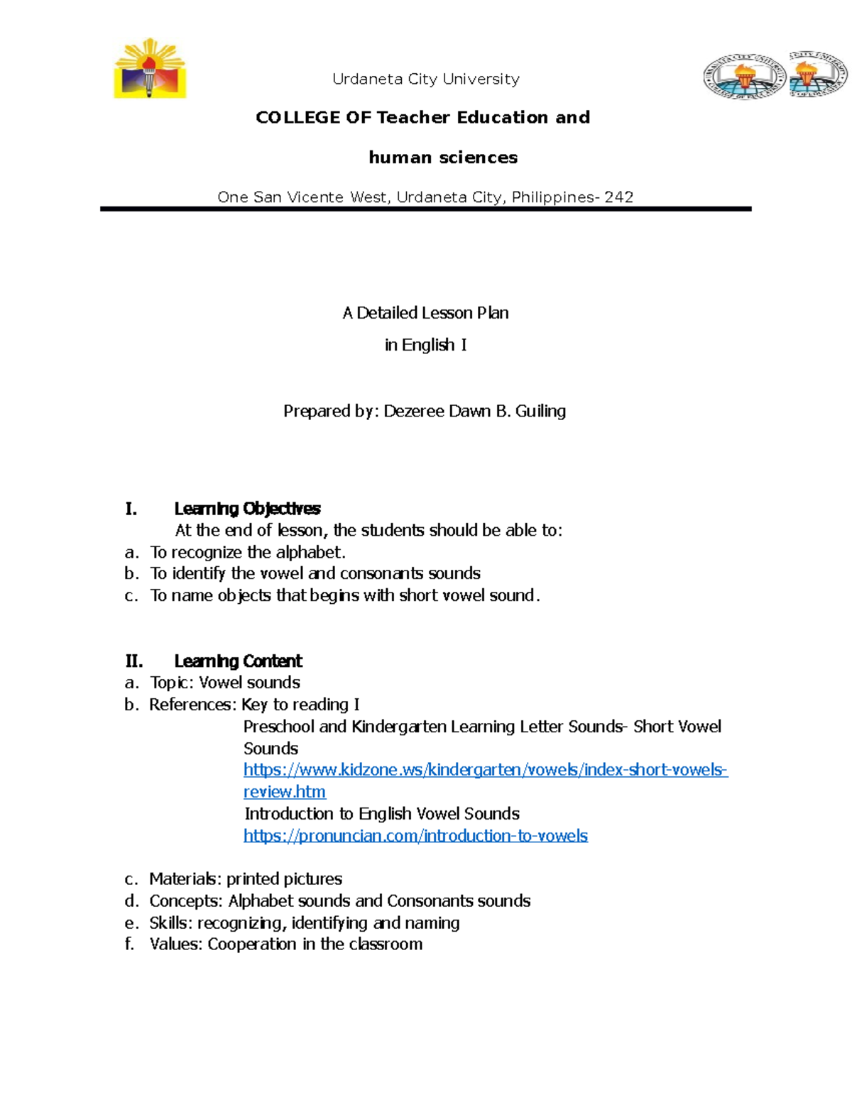 Semi Detailed Lesson Plan For Kindergarten Alphabet - Infoupdate.org