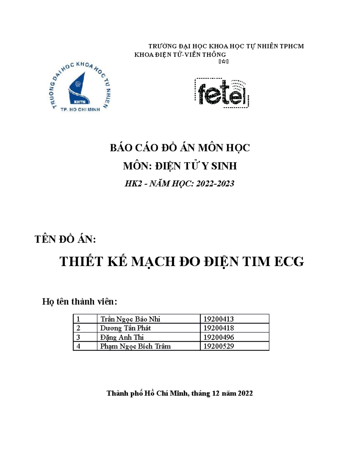 Báo Cáo Đồ Án Môn Điện Tử Y Sinh: Thiết Kế Mạch Đo Điện Tim ECG - Document Preview