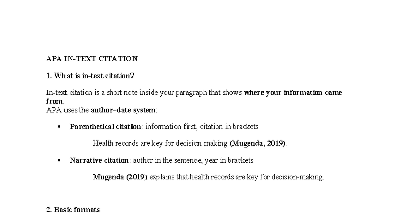 APA 7th Edition Citation Notes & Quiz (Course Code: APA101) - Studocu