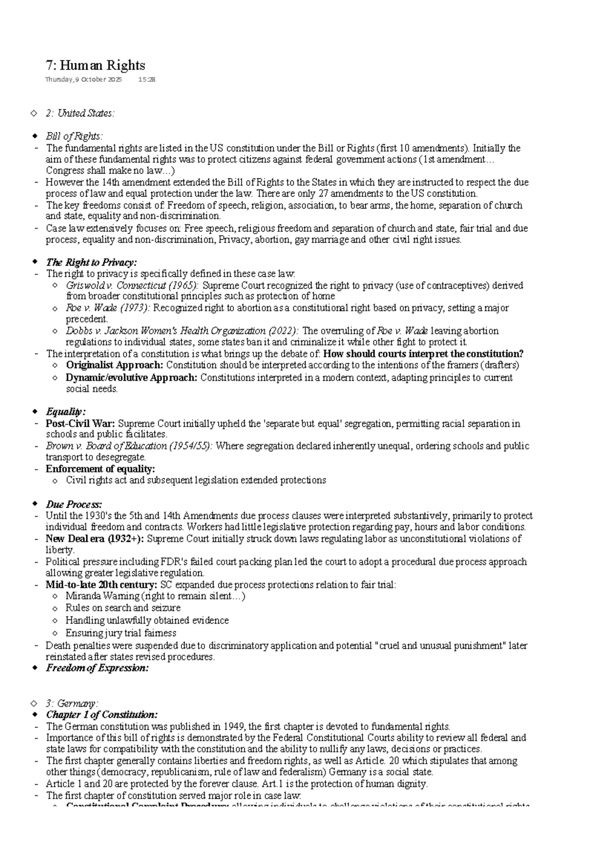 7: Human Rights - Comprehensive Study Notes - Studeersnel