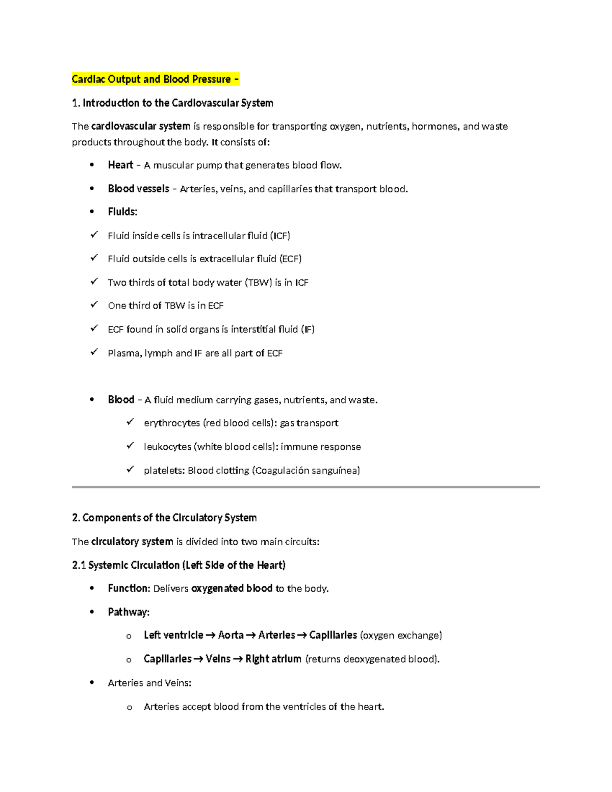 Cardiac Output and Blood Pressure: Key Concepts and Mechanisms (BIO 101 ...