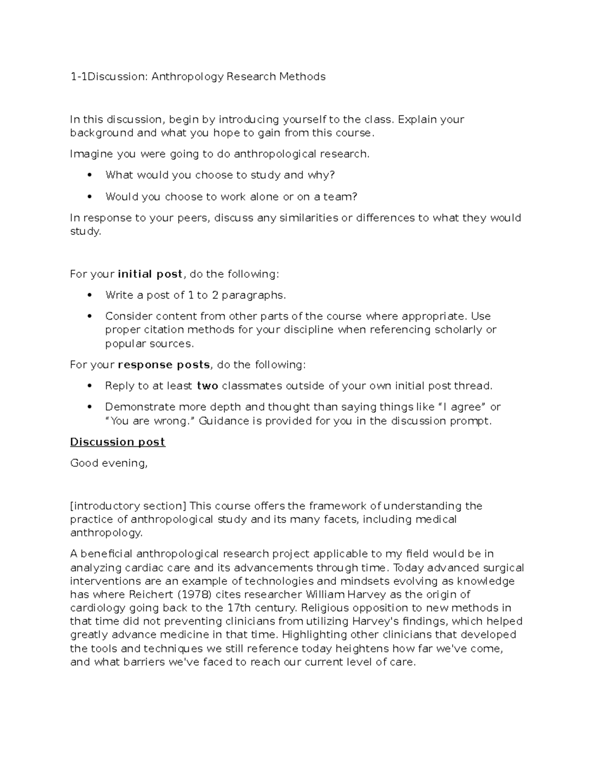 ATH101 1-1 Discussion: Exploring Anthropology Research Topics - Studocu