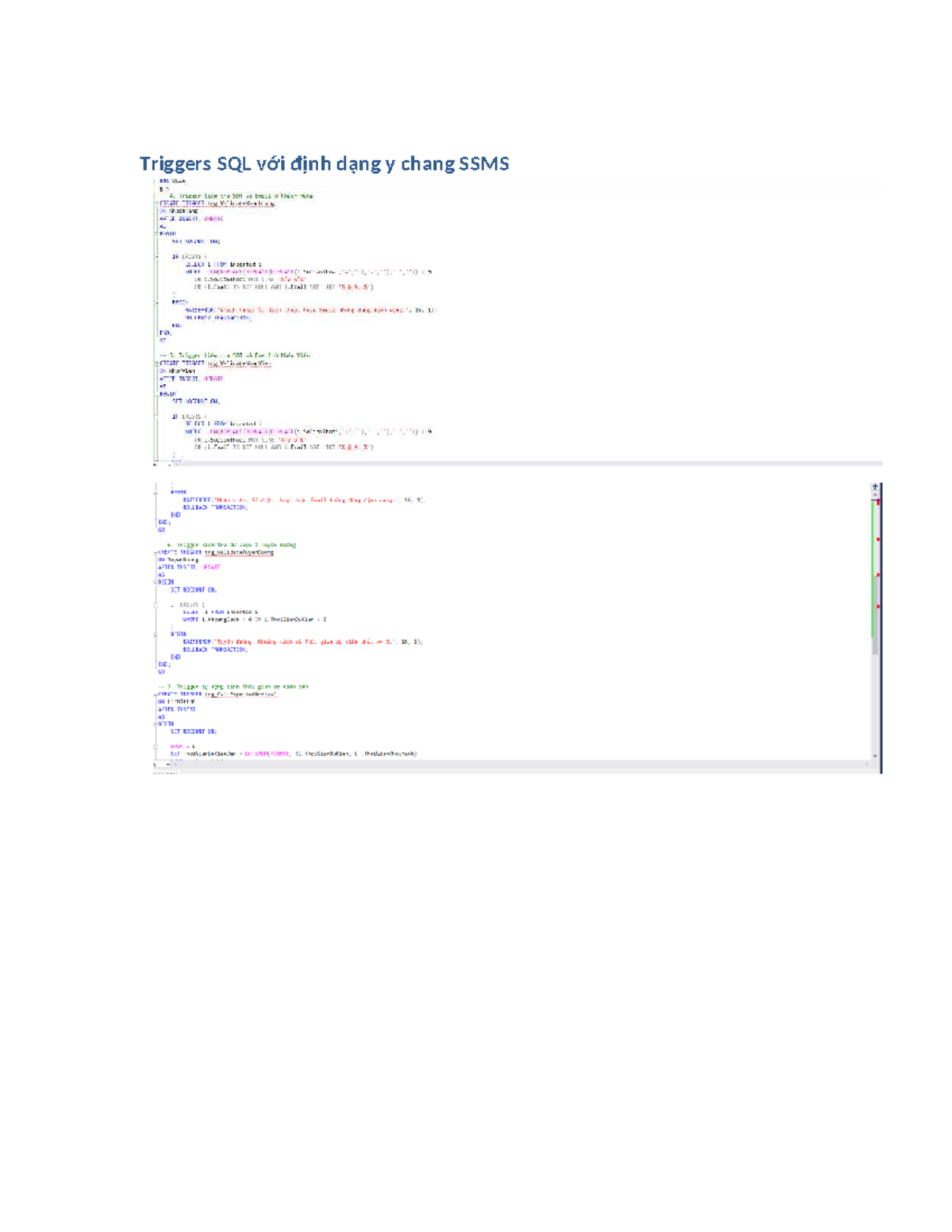 SQL Triggers for Data Validation in KhachHang & NhanVien - Studocu