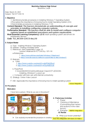 CSS12 Q3 Wk1 - Computer System Servicing NCII - Control No: 003 - 001 ...