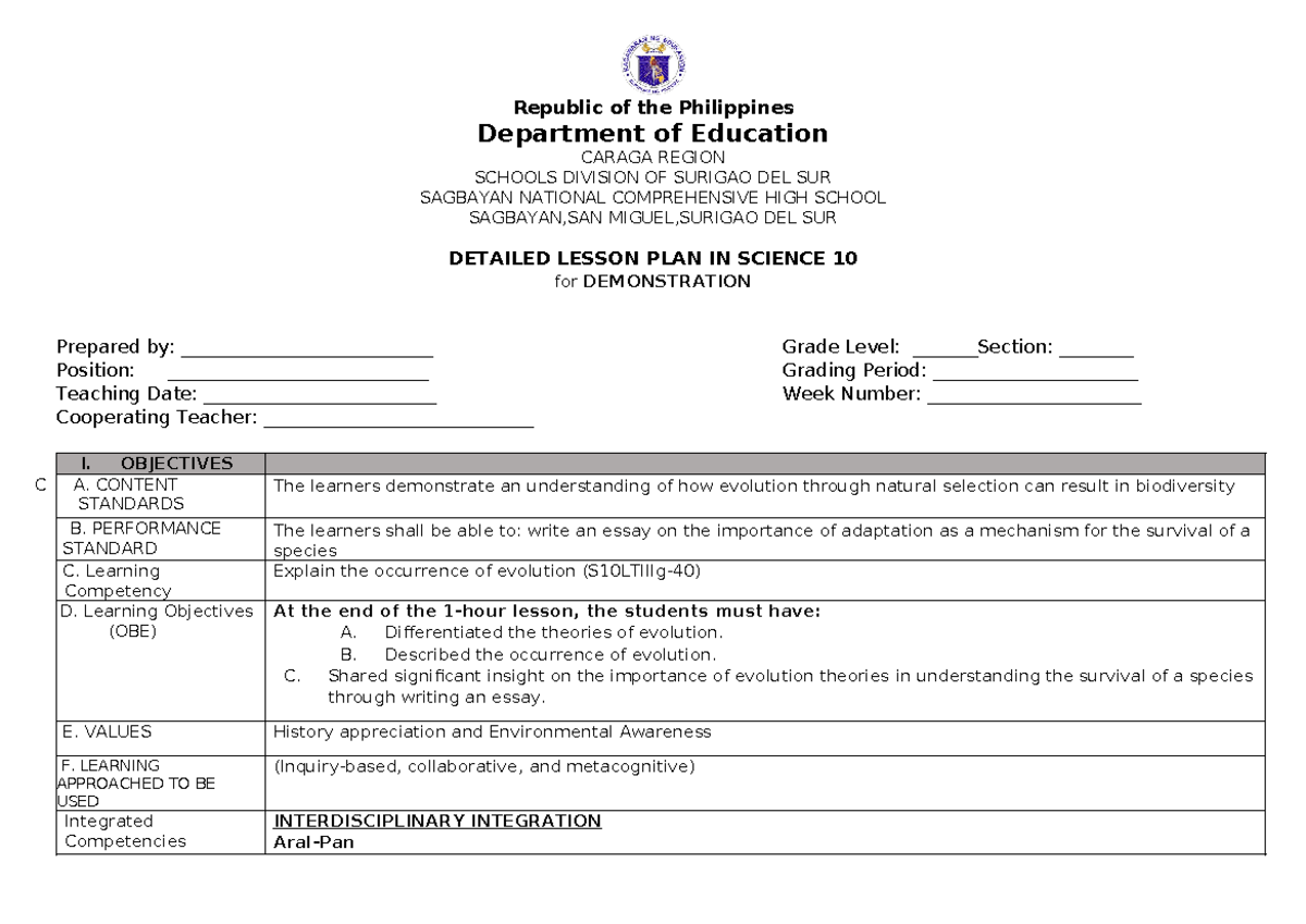 Detailed-Lesson-Plan-Sample 1 - Department of Education CARAGA REGION ...