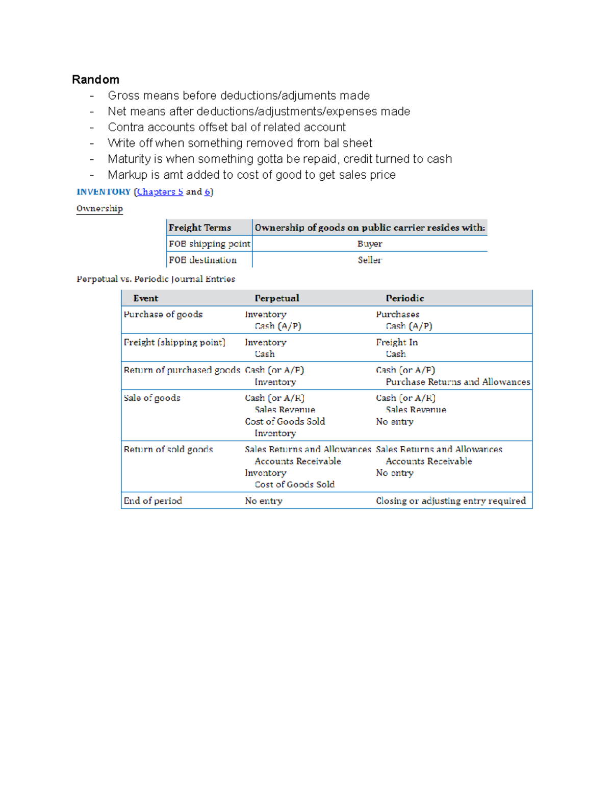 ACC 202 Accounting Exam 2 Review Notes on Inventory & Receivables - Studocu