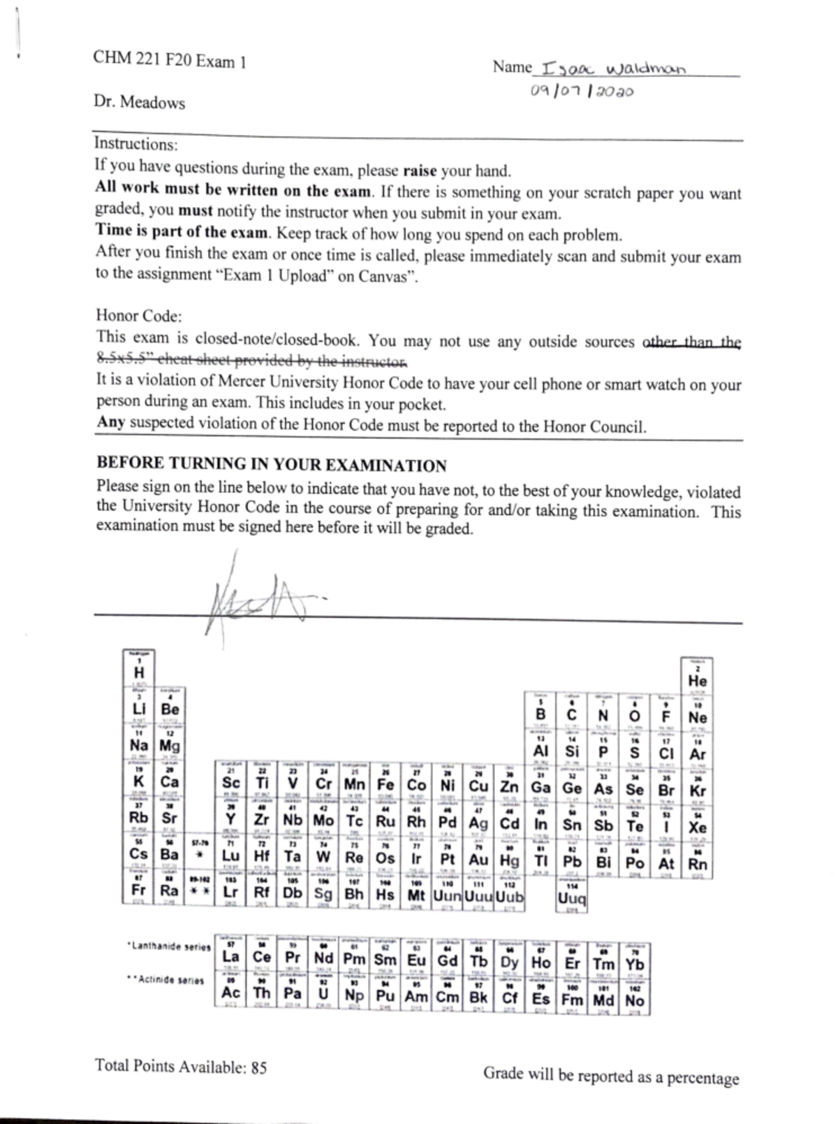 CHM 221 F20 Organic Chemistry Exam 1 - Guidelines and Questions - Studocu