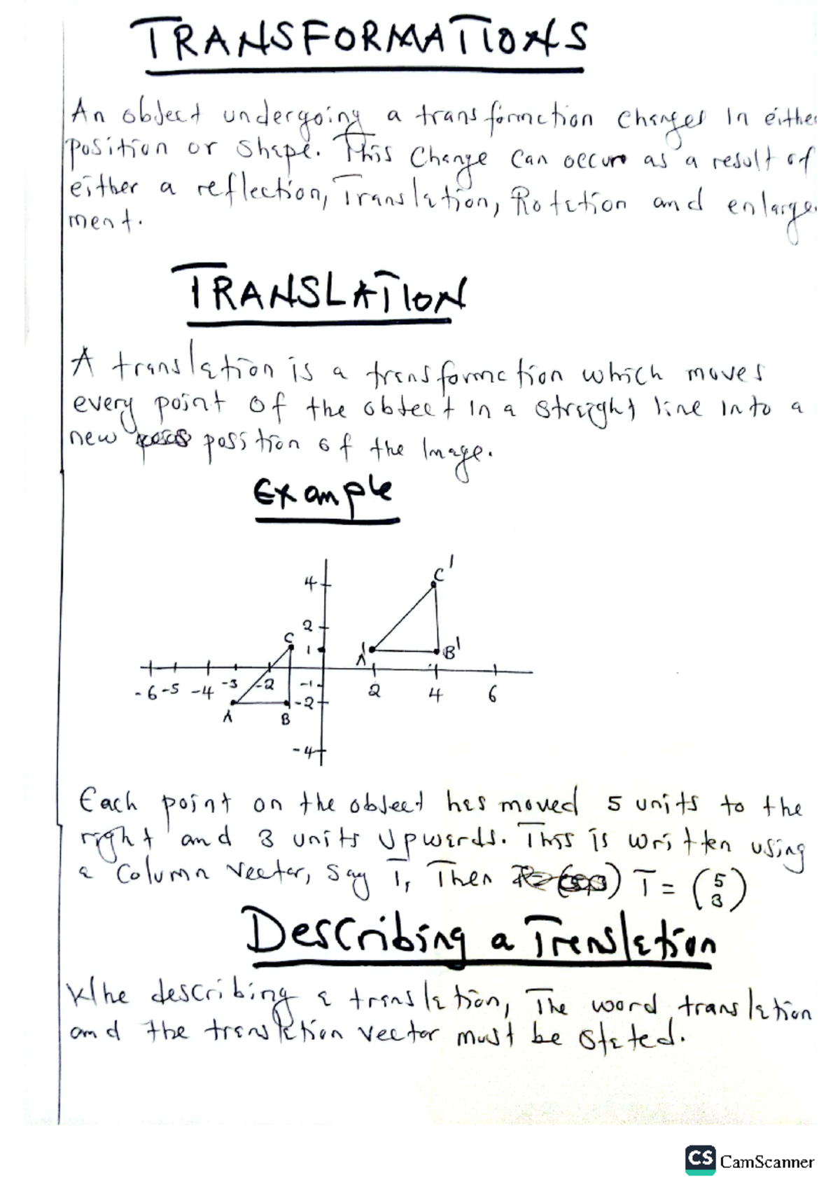 Vector Transformation: Concepts and Applications in Mathematics - Studocu