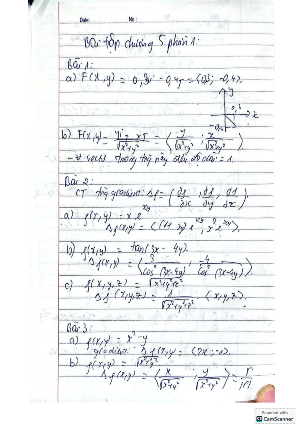 Math 101: Exam Review Notes on Vector Calculus and Gradients - Studocu