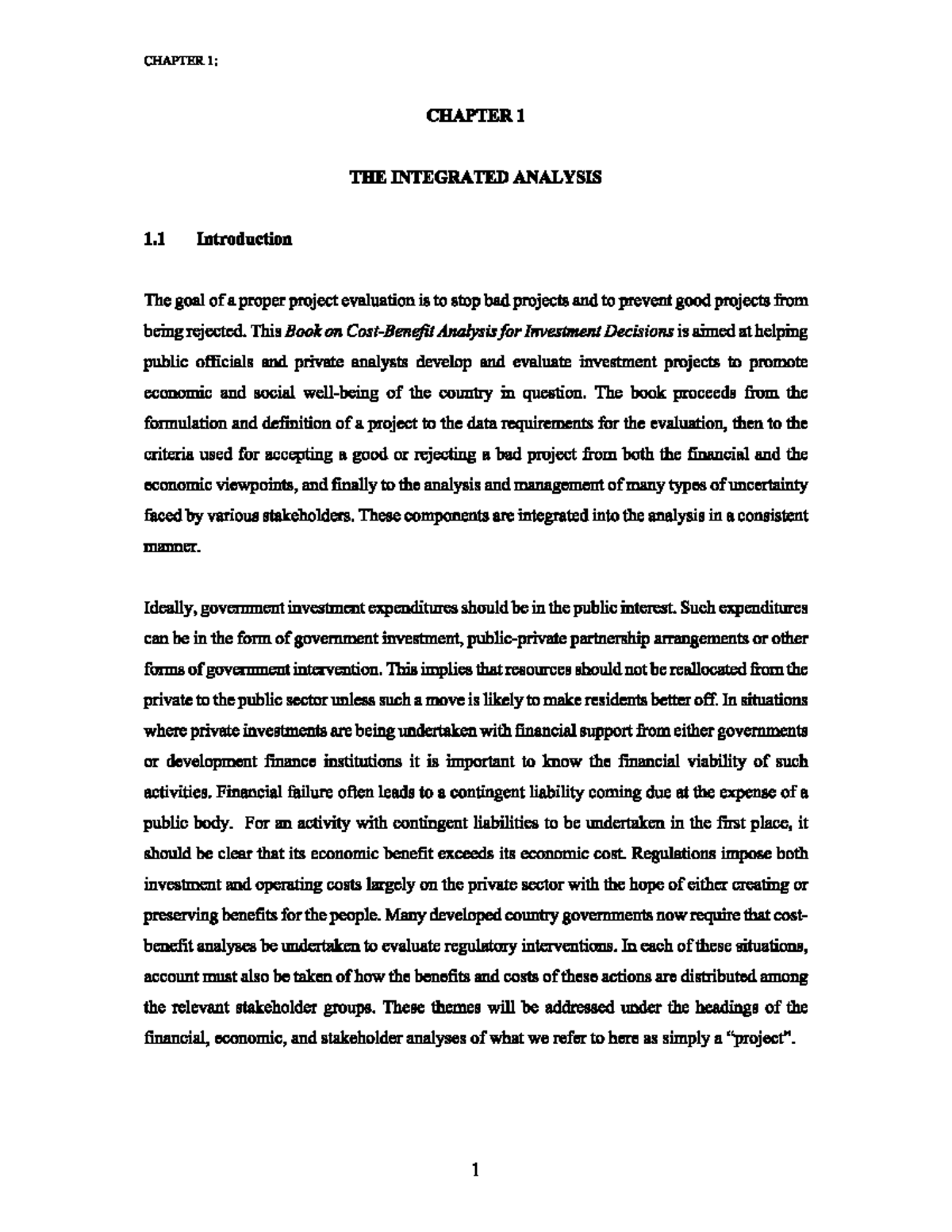 Chapter 1: Integrated Analysis for Investment Decisions - Studocu