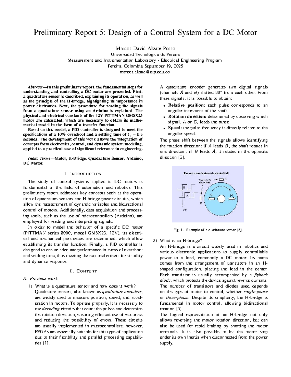 Preliminary Report 5: Control System Design for DC Motor - Studocu