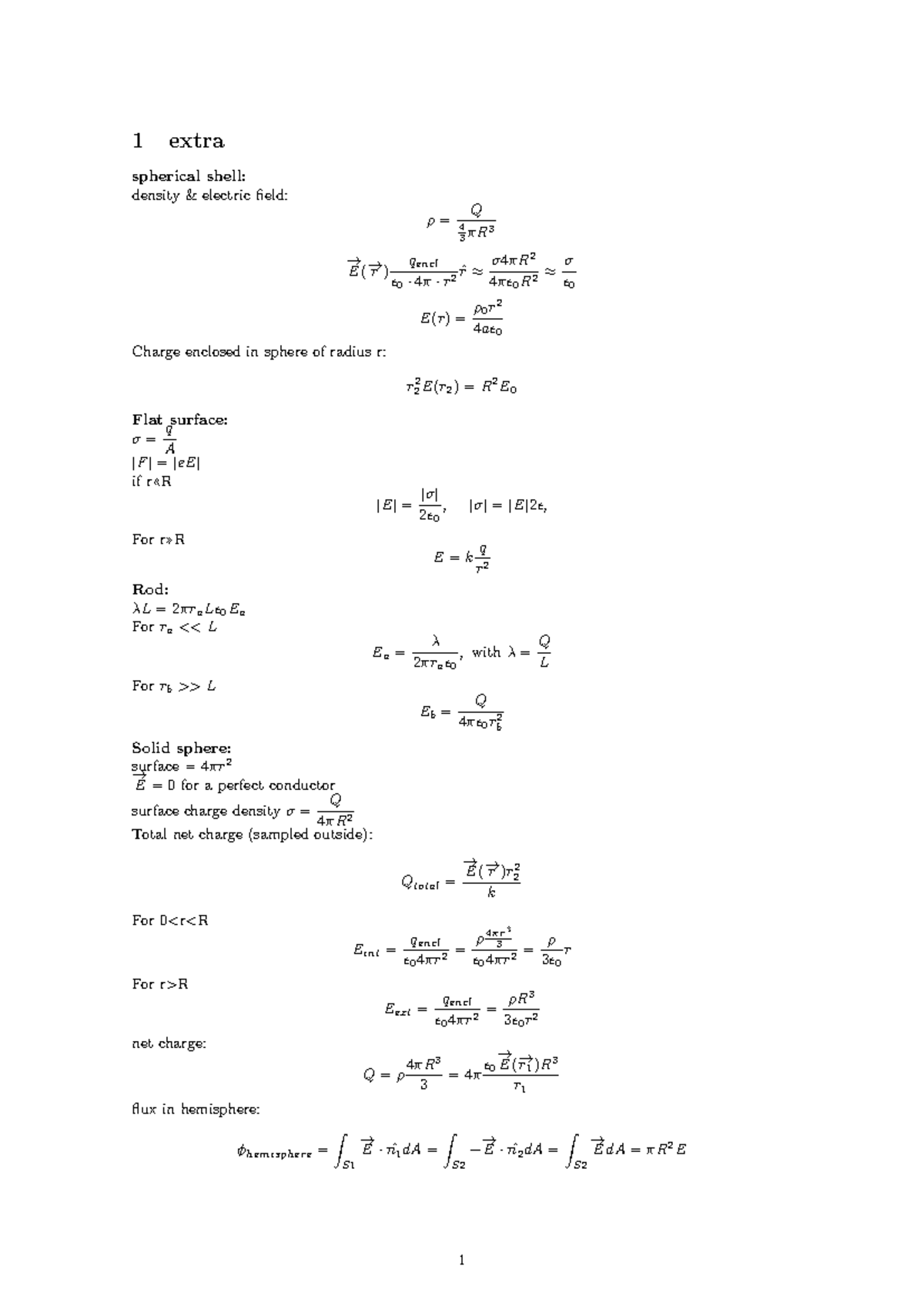 Electromagnetism Formulas and Concepts – PHYS 101 Lecture Notes ...