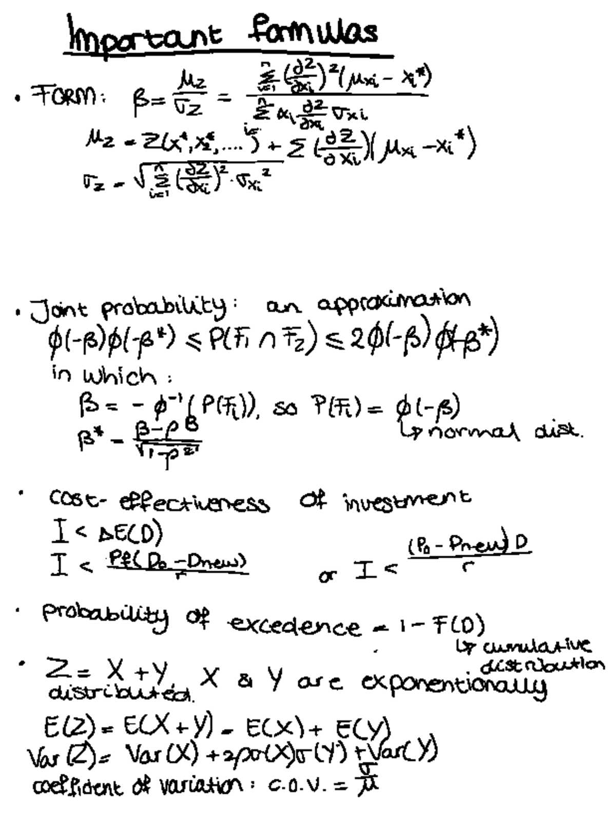Essential Formulas for Probabilistic Design in Engineering - Studeersnel