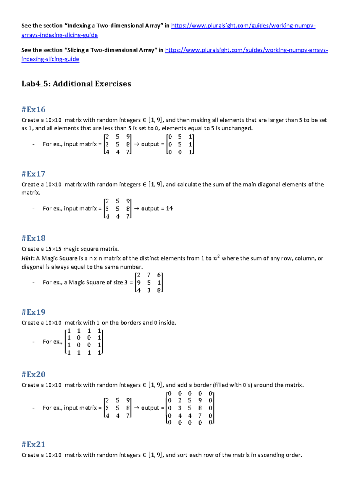 Bai th lab 4 đstt - See the section “Indexing a Two-dimensional Array ...