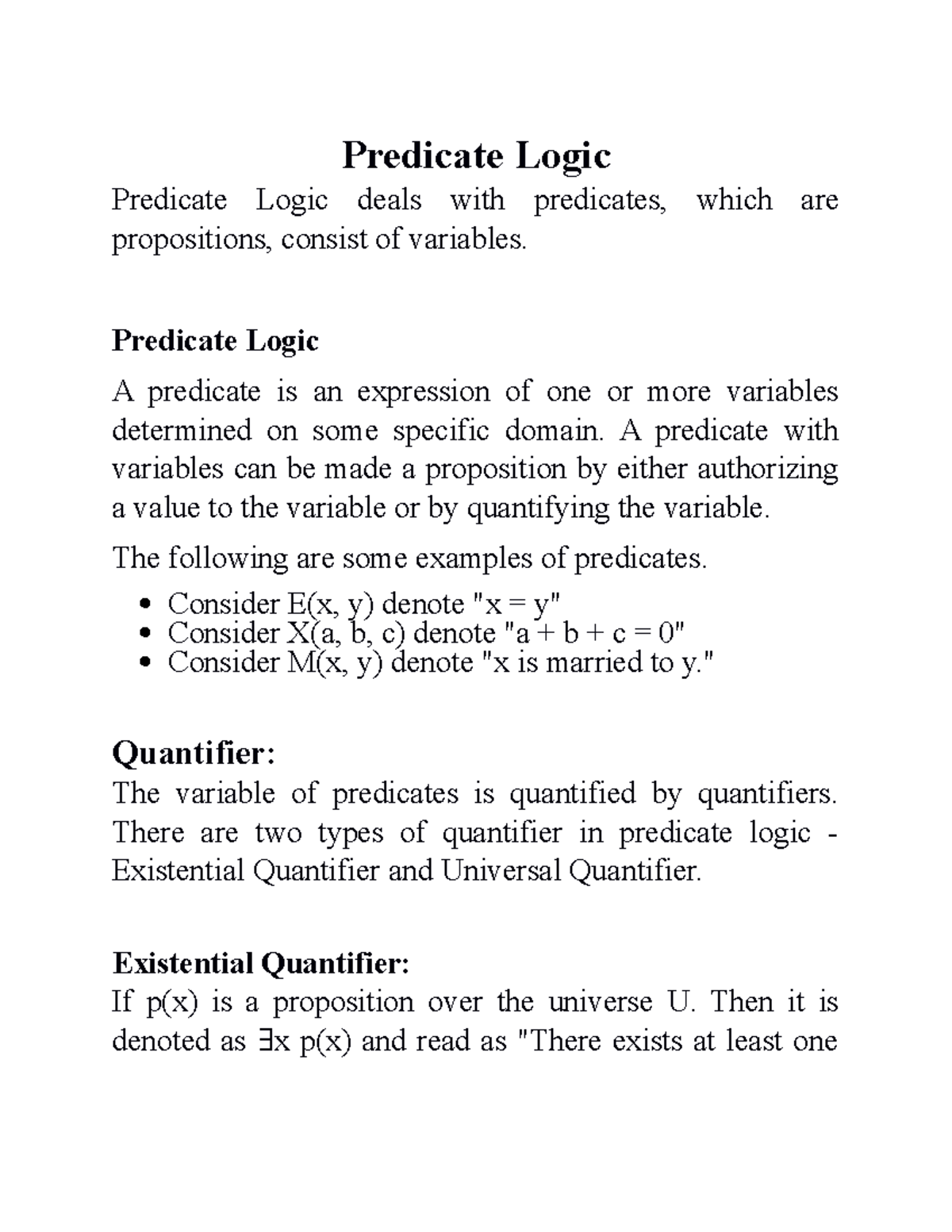 Predicate Logic and Normal Forms with Permutations and Combinations ...