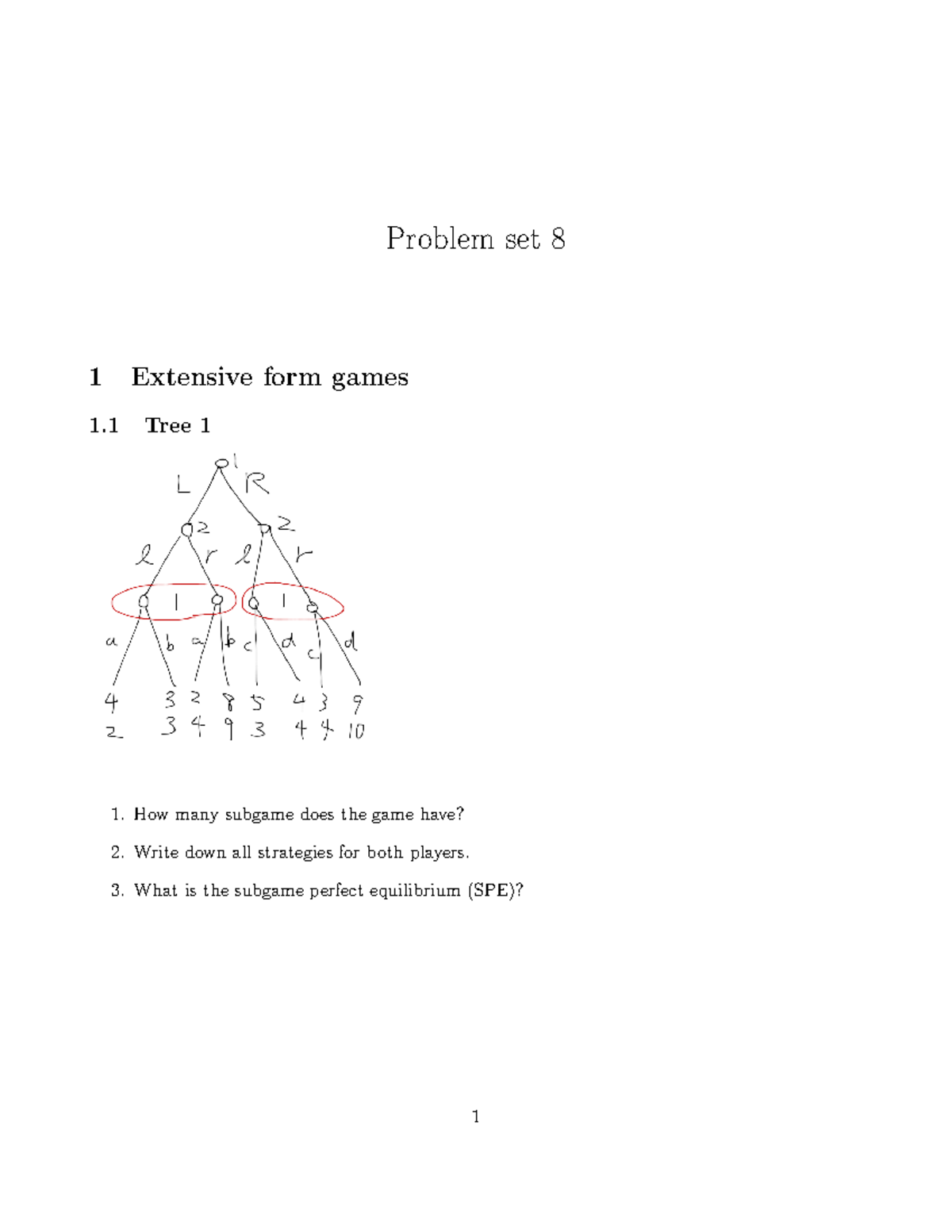 Problem Set 08 - Extensive Form Games and Stag Hunt Analysis - Studocu
