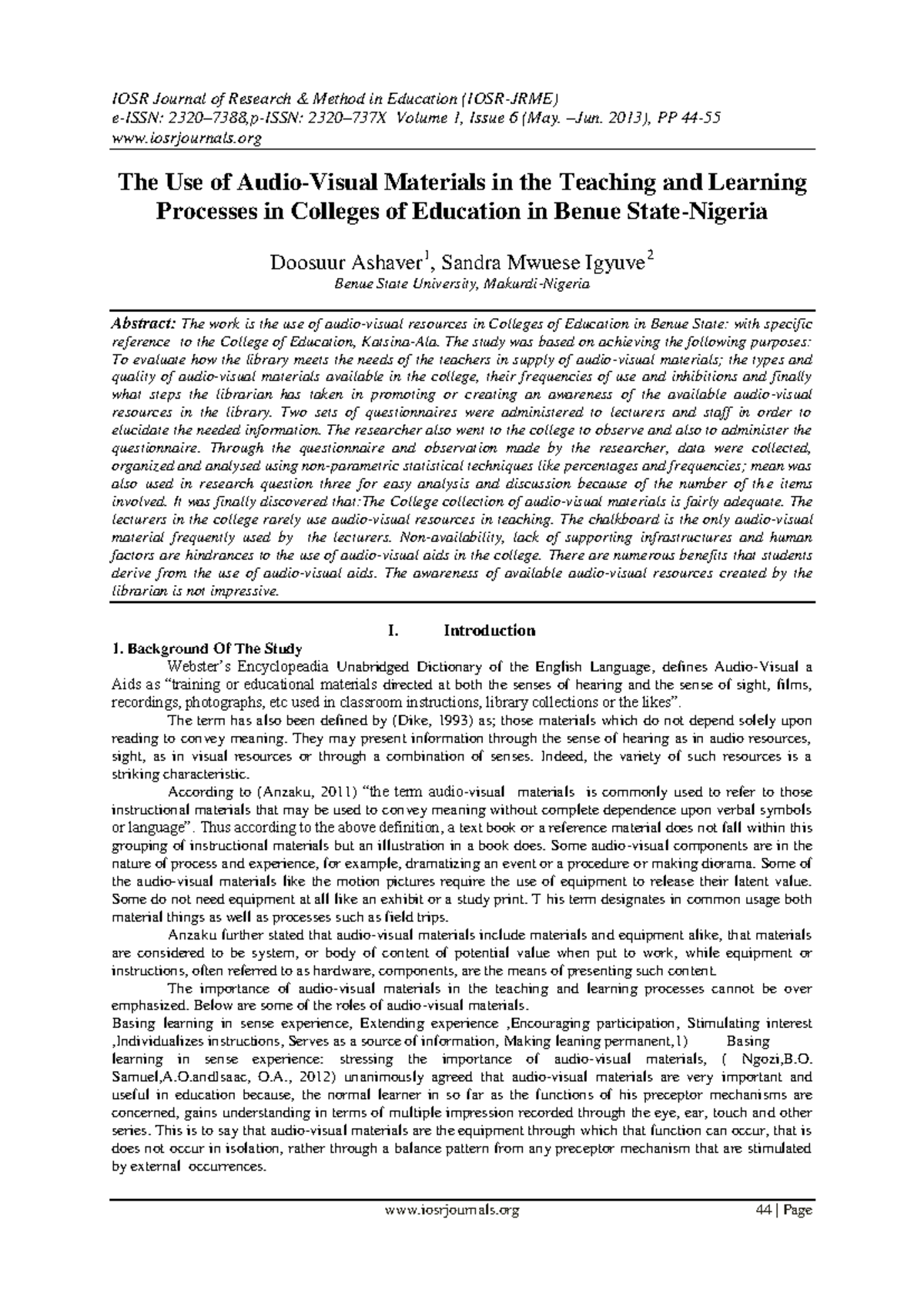 G0164455 - a research about the usage of audio visual materials in ...