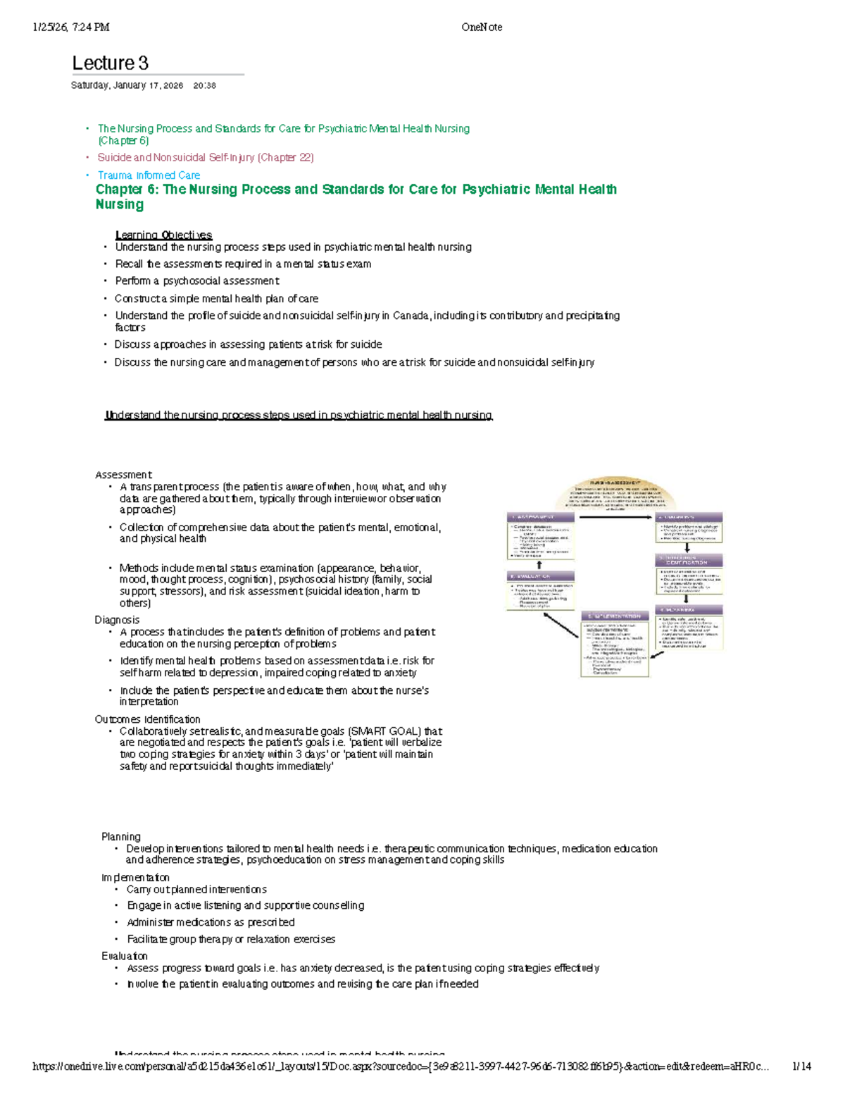 NURS 301: Lecture Notes on Psychiatric Mental Health Nursing & Care ...