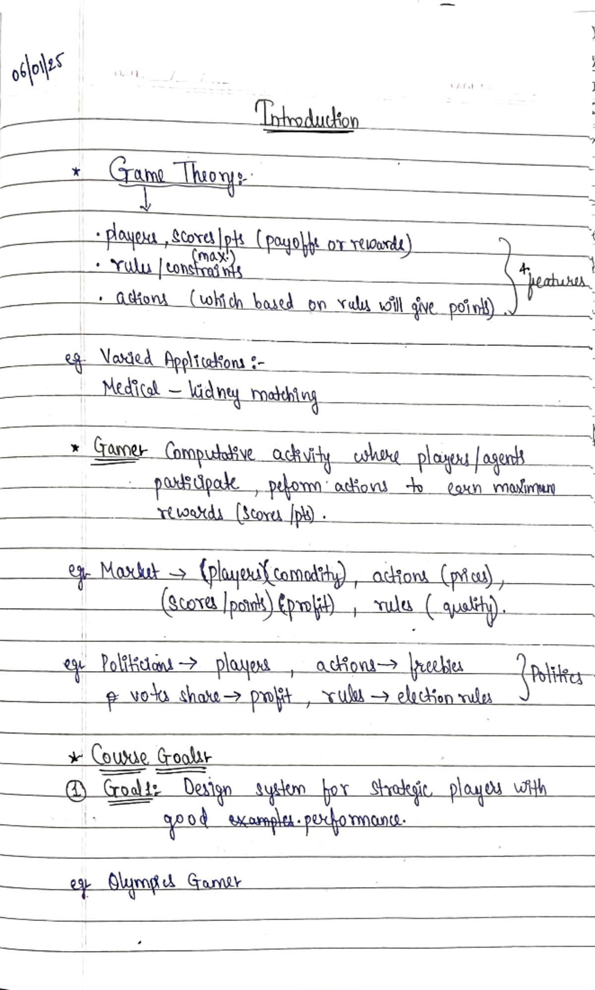 GT Notes - Introduction Game players, (payoffe or rewards) rules ...