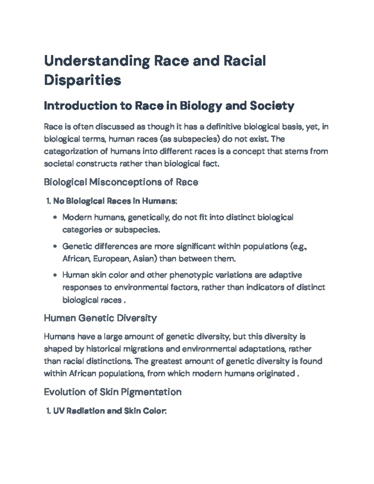Racial Constructs and Disparities: Understanding Race in Biology ...