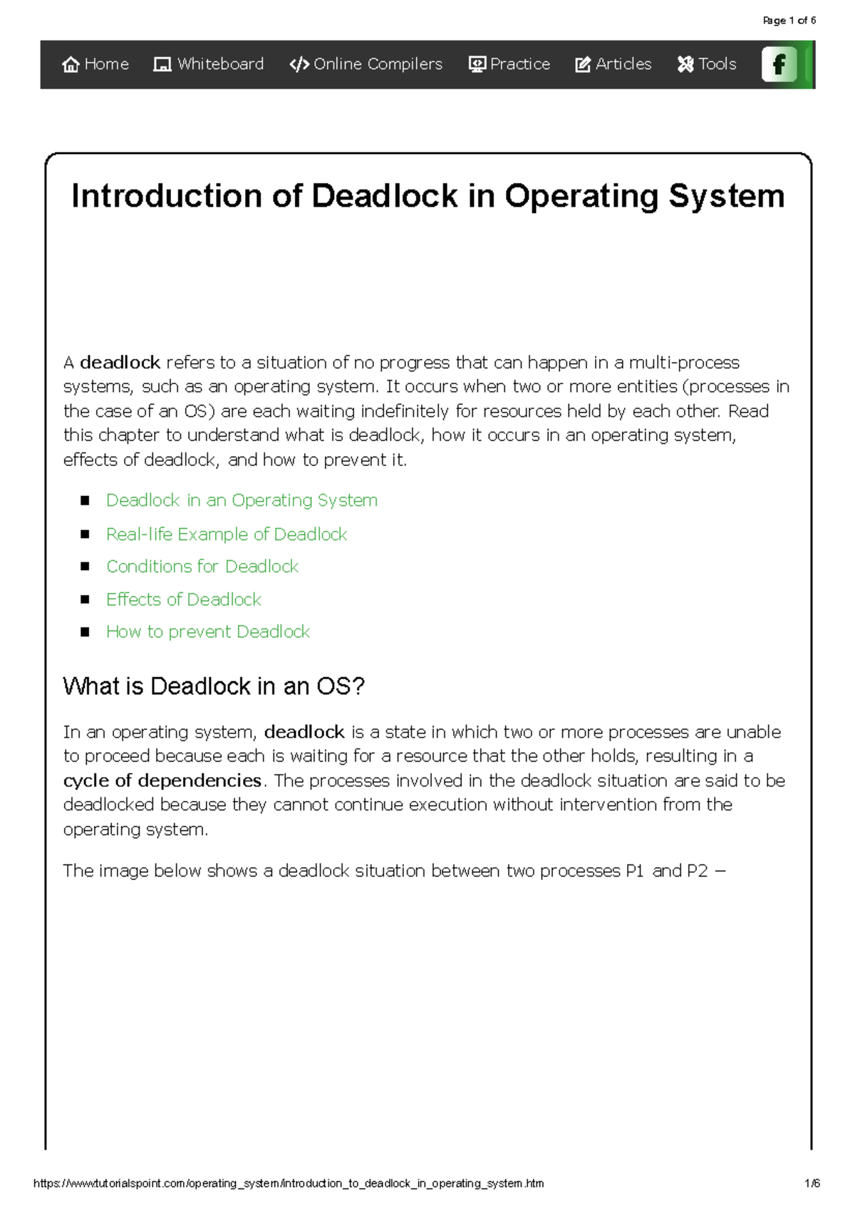 Introduction to Deadlock in OS: Causes, Effects & Prevention - Studocu