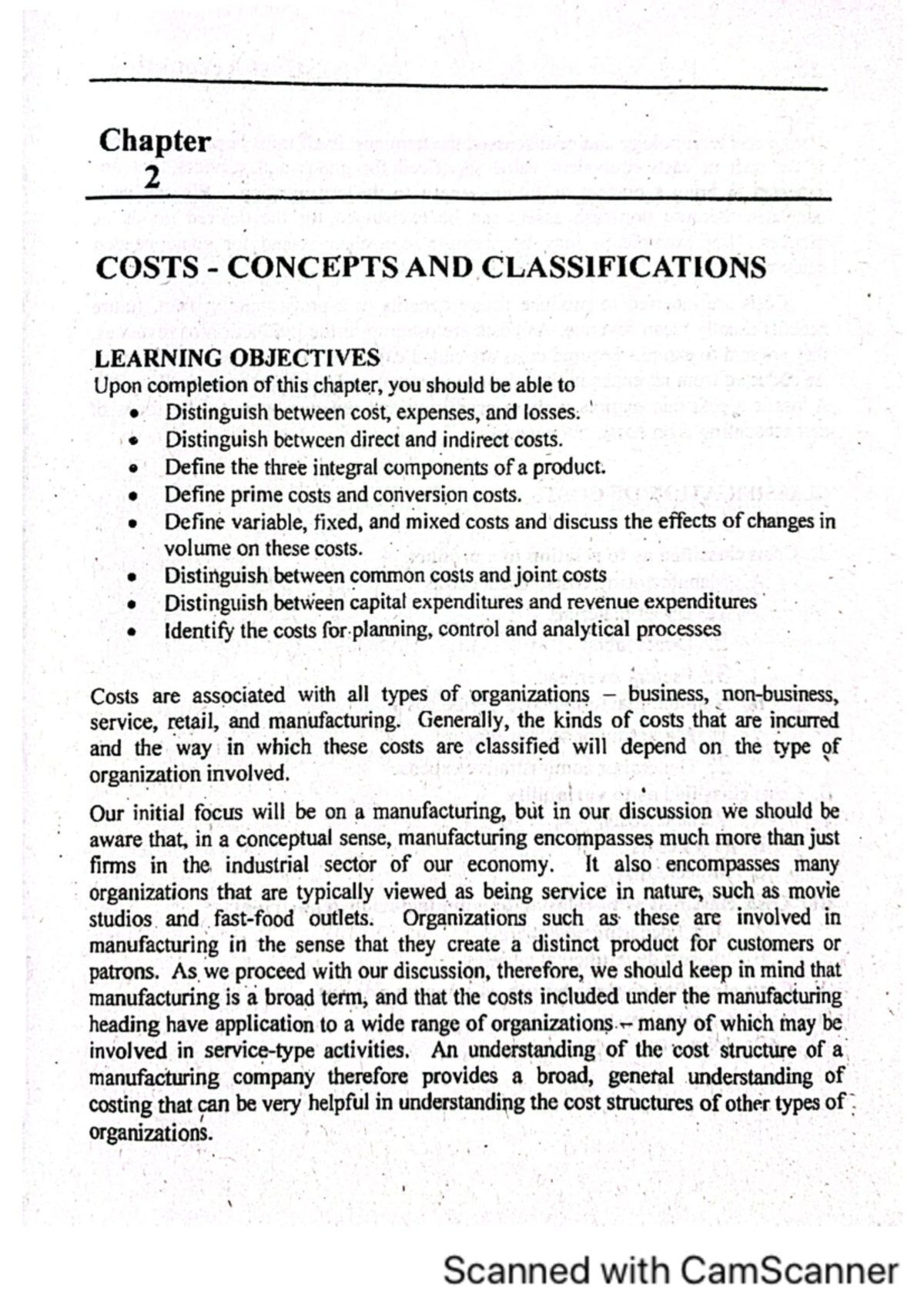 Chapter 2- Cost - Practice - Chapter 2 COSTS CONCEPTS AND ...
