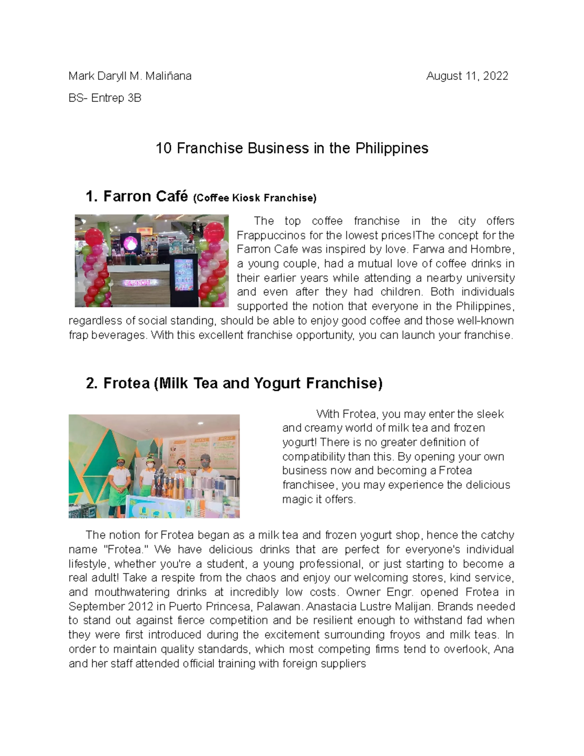 Franchise Examples In Philippines