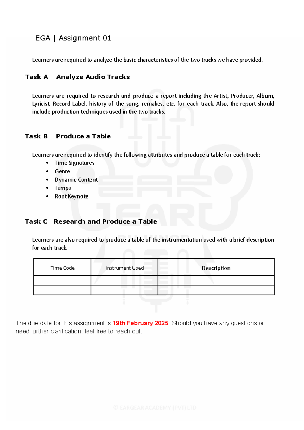 EGA Assignment 01 - def - EGA | Assignment 01 Learners are required to ...