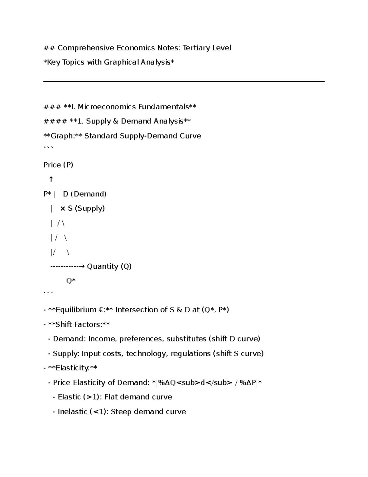 ECM 101: Comprehensive Economics Notes - Tertiary Level Topics - Studocu