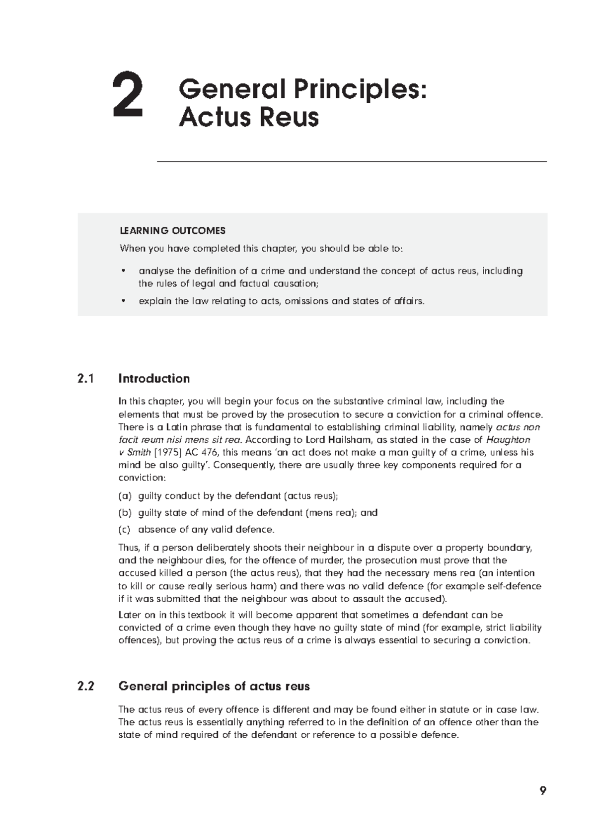 General Principles of Actus Reus in Criminal Law (Law 101) - An ...