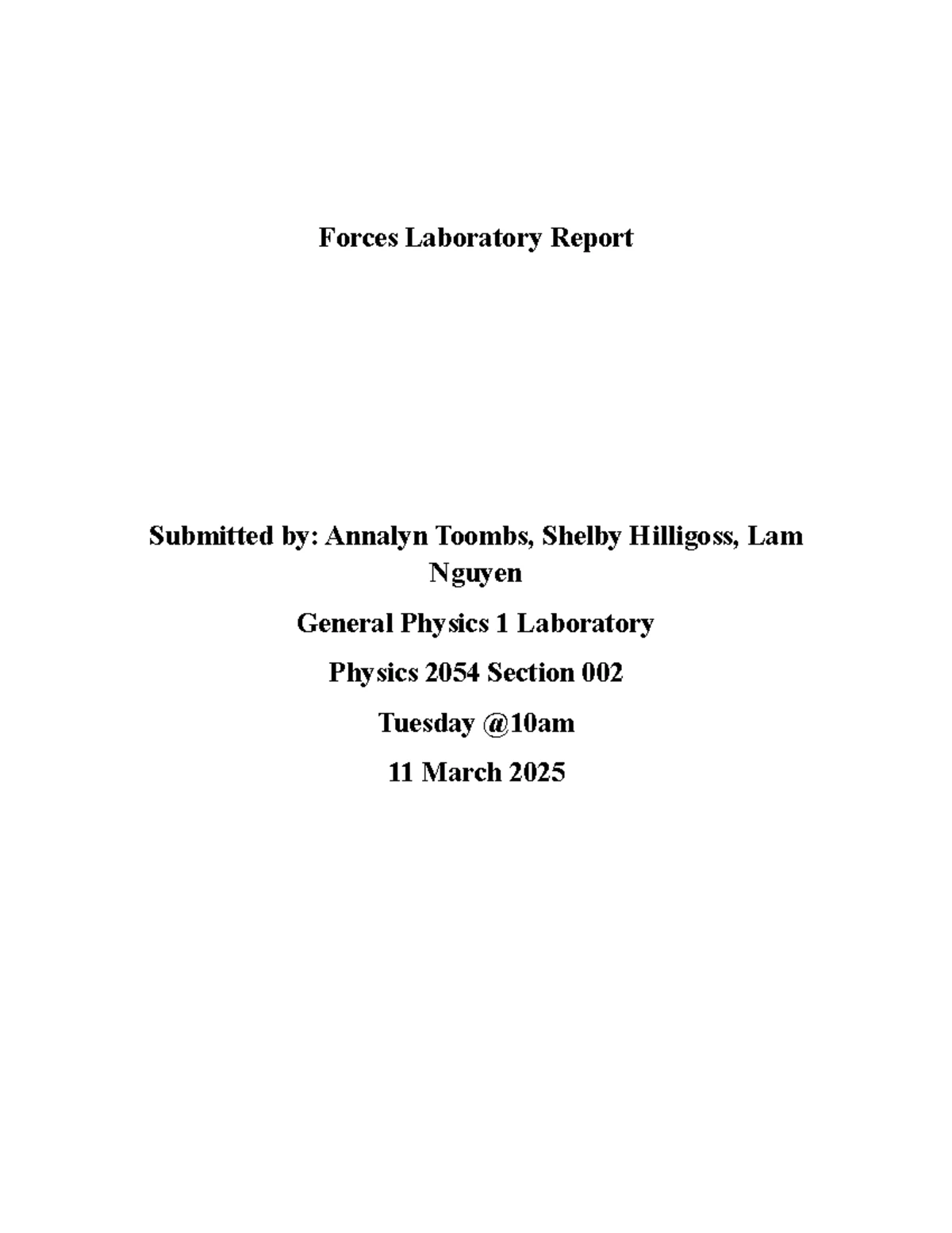 Physics 2054 Lab Report: Analyzing Forces on an Inclined Plane - Studocu