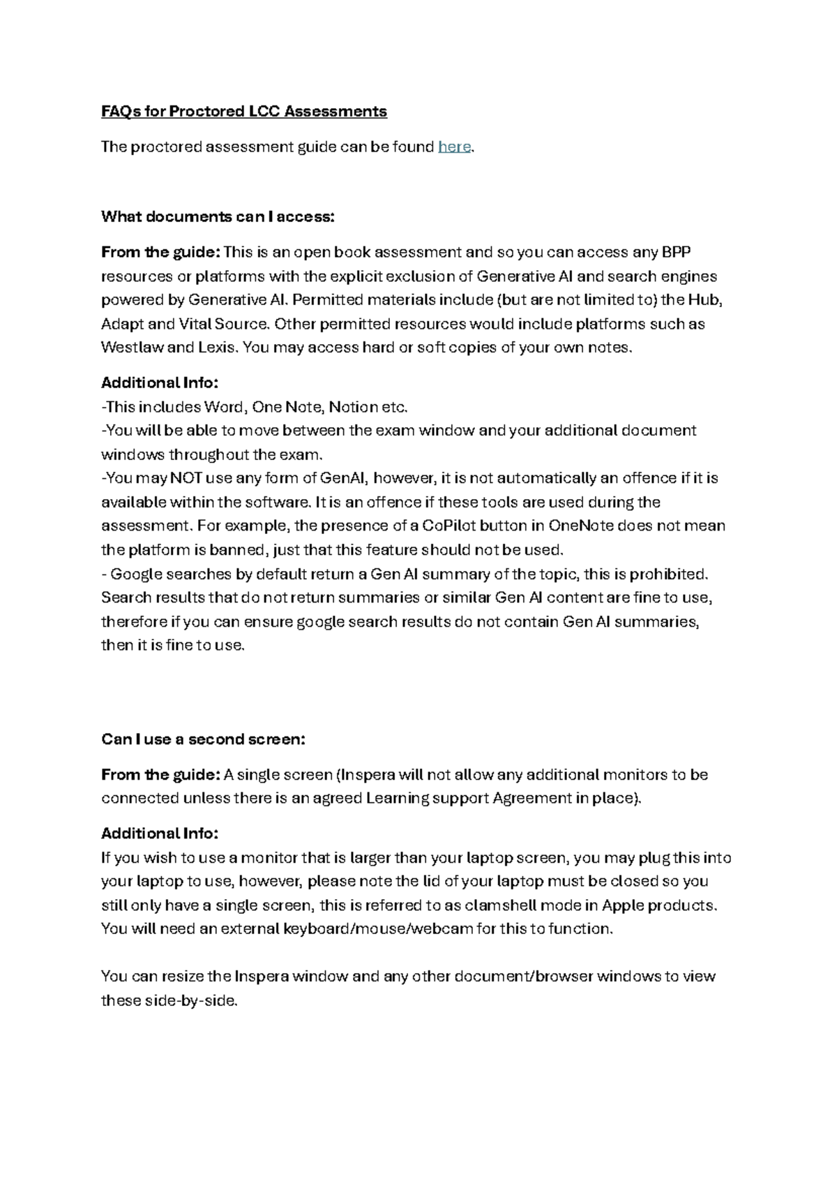Proctored LCC Assessments: Essential FAQs and Guidelines - Studocu