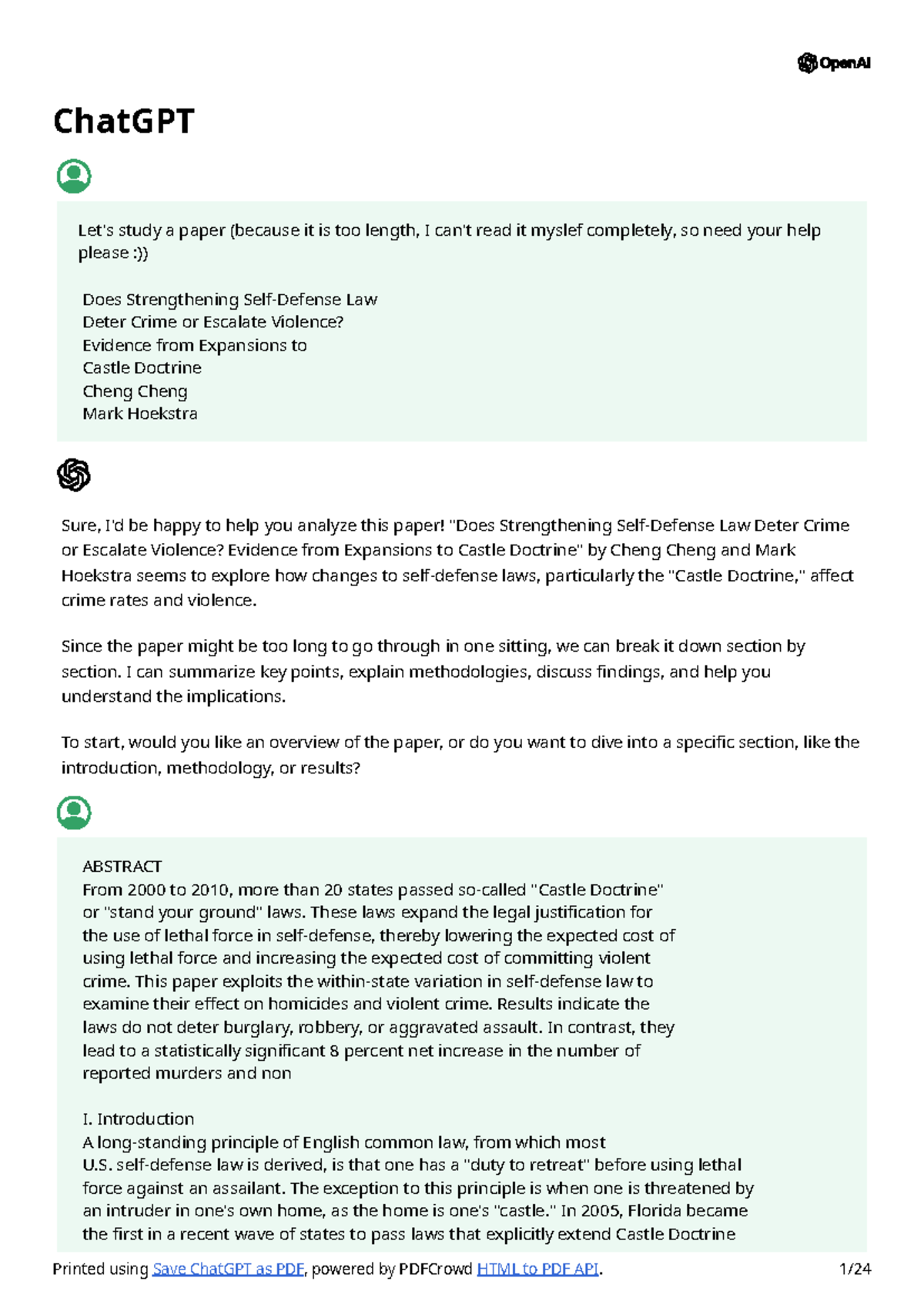 Cheung and Hoekstra Summary - ChatGPT Sure, I'd be happy to help you ...