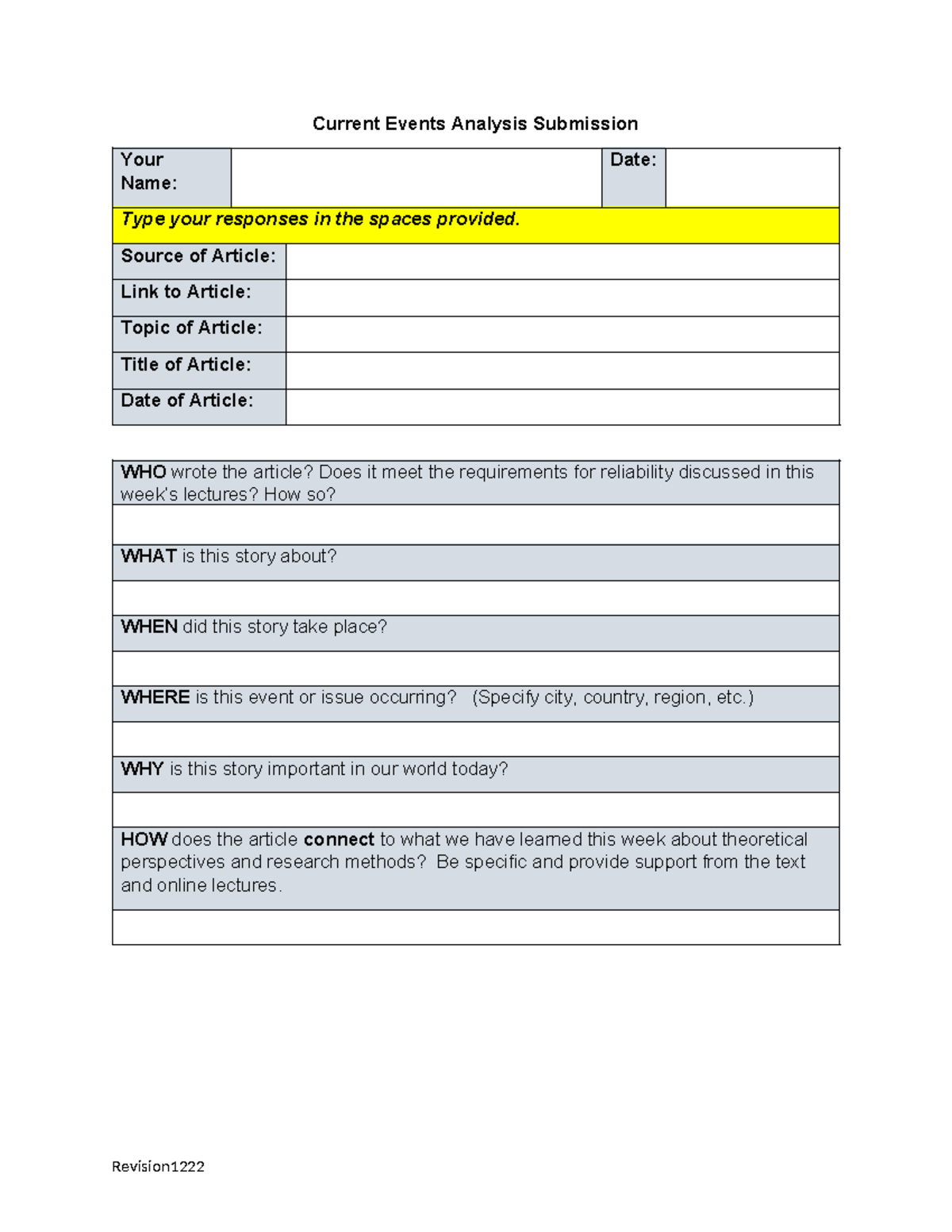 SOC1001 W1P Template - asdfsadfsadg - Current Events Analysis ...