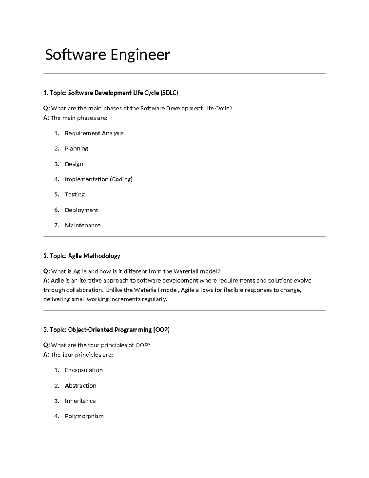 Software Engineer 1: Key Concepts in Software Development & OOP - Studocu