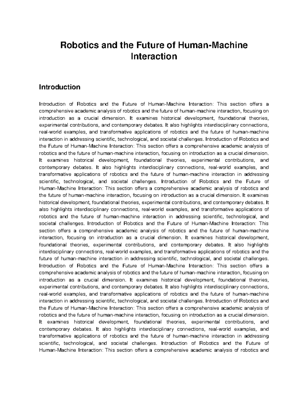 Robotics and the Future of Human-Machine Interaction: An Overview - Studocu