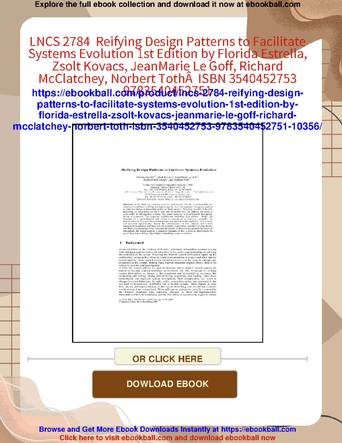 Reifying design patterns to facilitate systems evolution (LNCS 2784 ...
