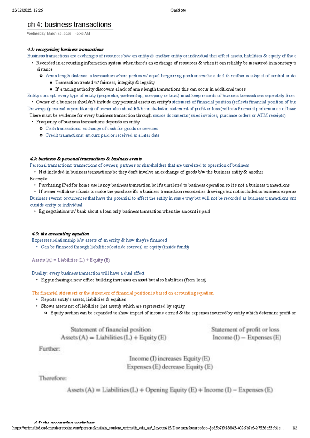 Ch 4: Business Transactions Overview - ACCT 12:26 Lecture Notes - Studocu