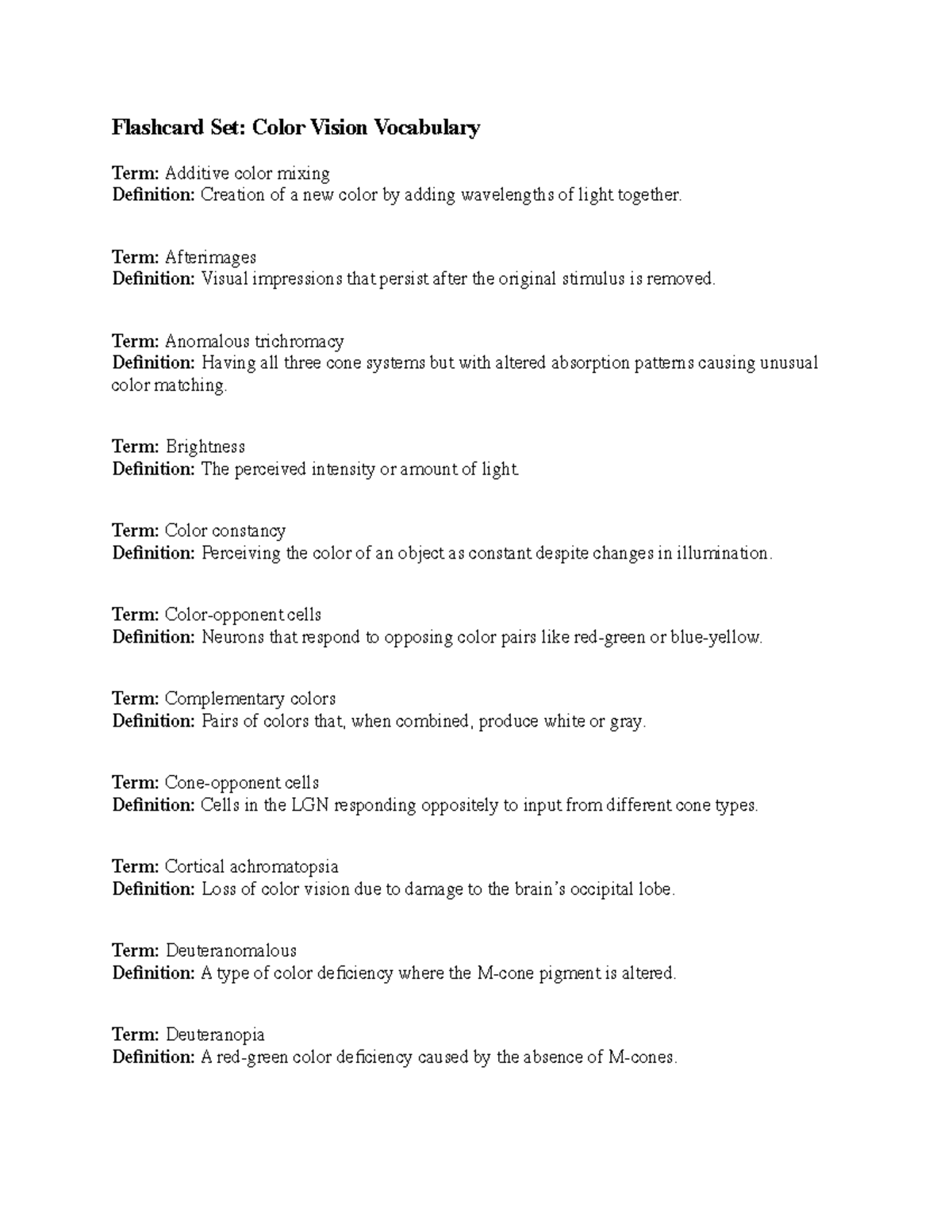 Visual Perception: Key Concepts & Terms for Depth & Color (PSY 101 ...