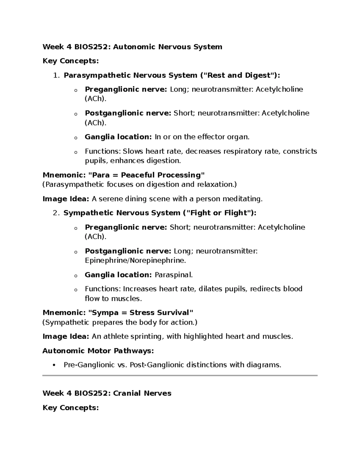 Week 3 notes 11-12 - Week 3 - Nervous System: Central Nervous System ...