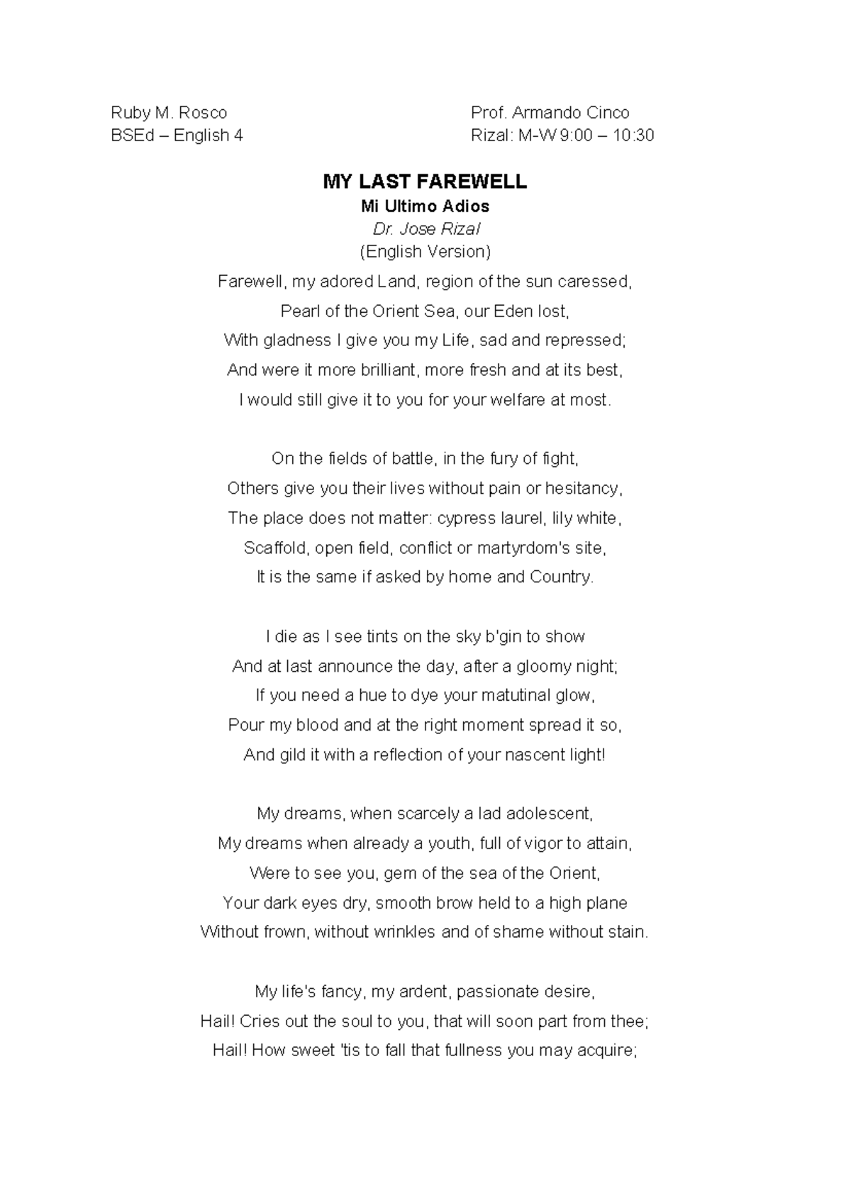 BSEd – English 4: Analyzing 