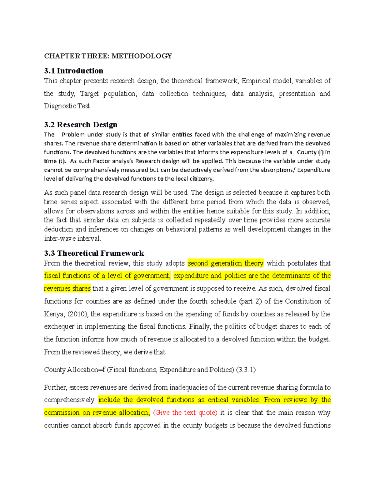 Factor analyis -Thesis Methodology - CHAPTER THREE: METHODOLOGY 3 ...
