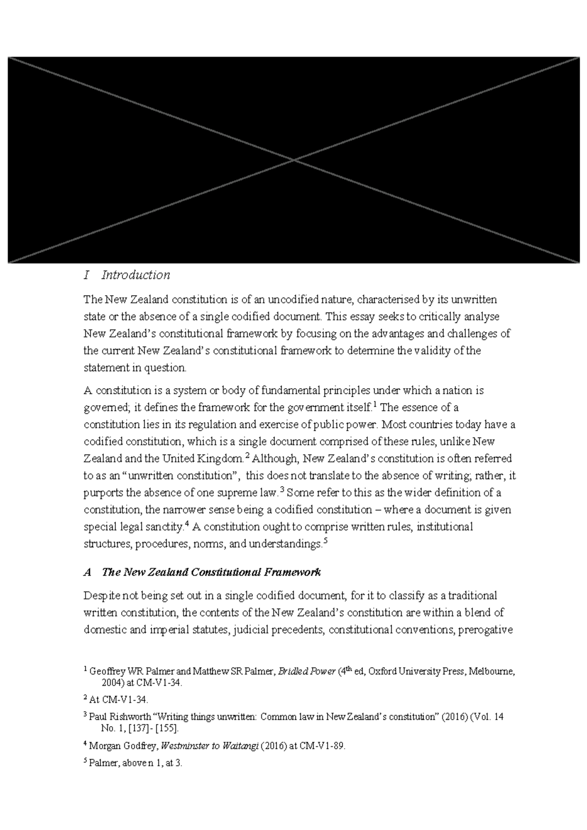 300424768 I Essay on New Zealand's Unwritten Constitution: Analysis ...