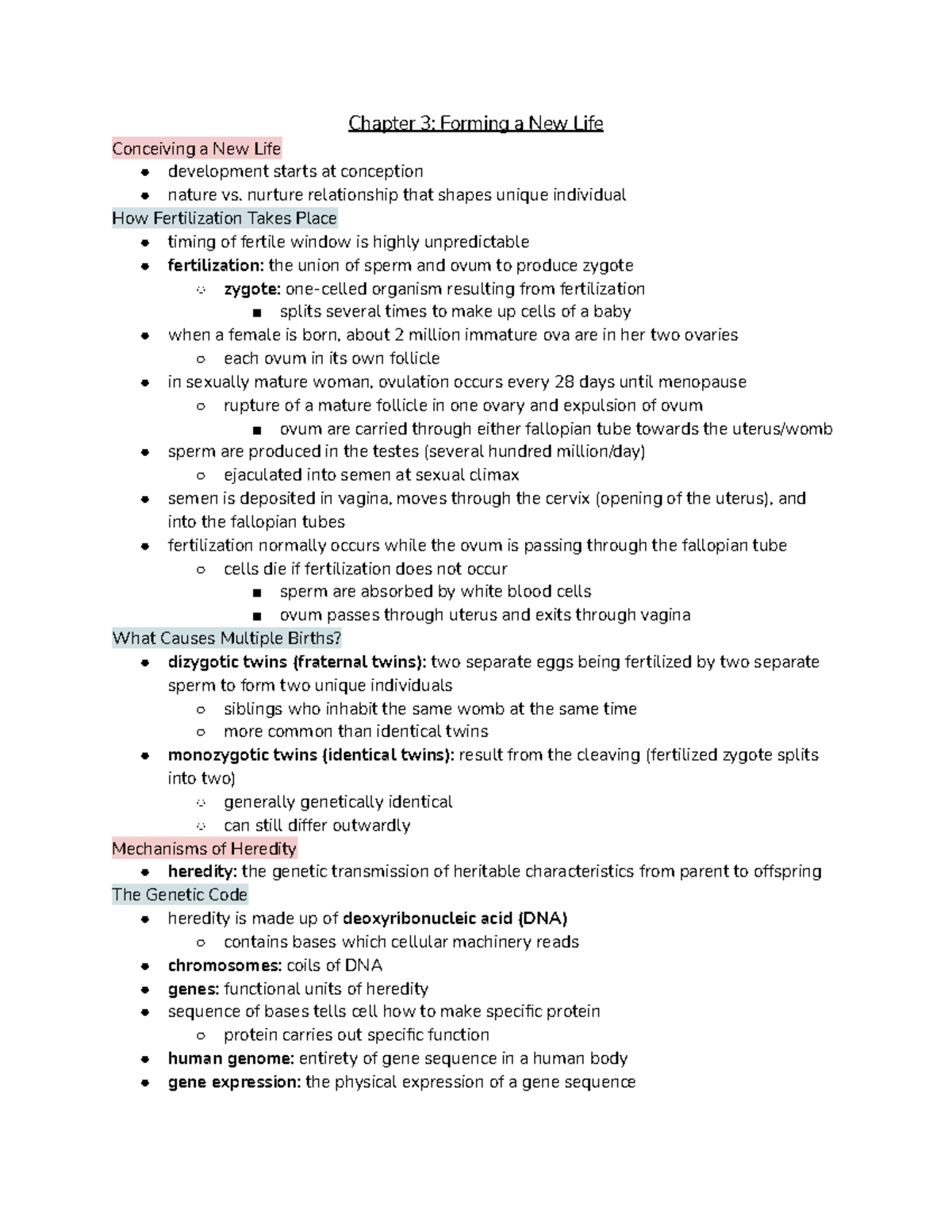 Chapter 3 Notes - Experience Human Development (Papalia & Martorell ...