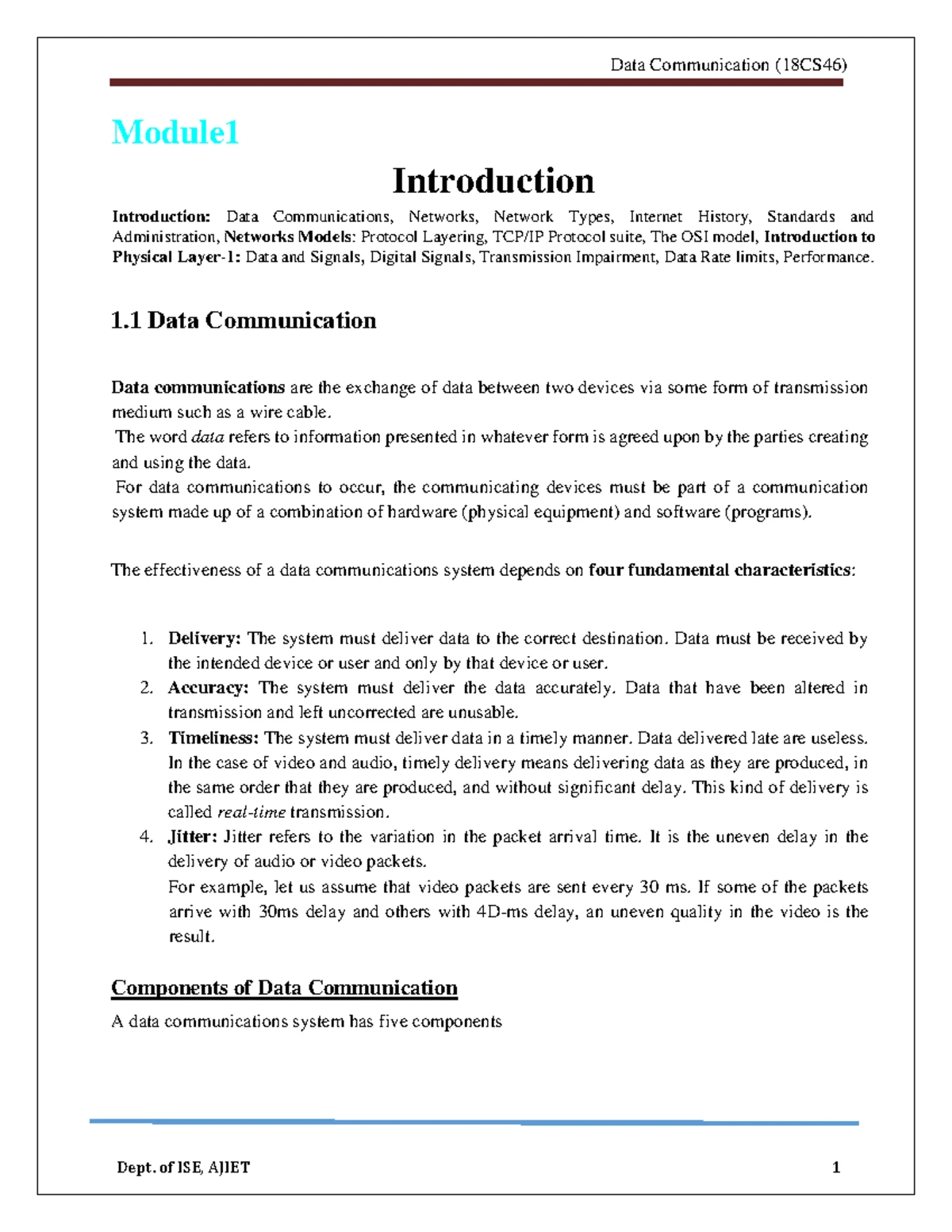 DC-Module 5 - DC notes - Module – V Wired LANs Ethernet: Ethernet ...