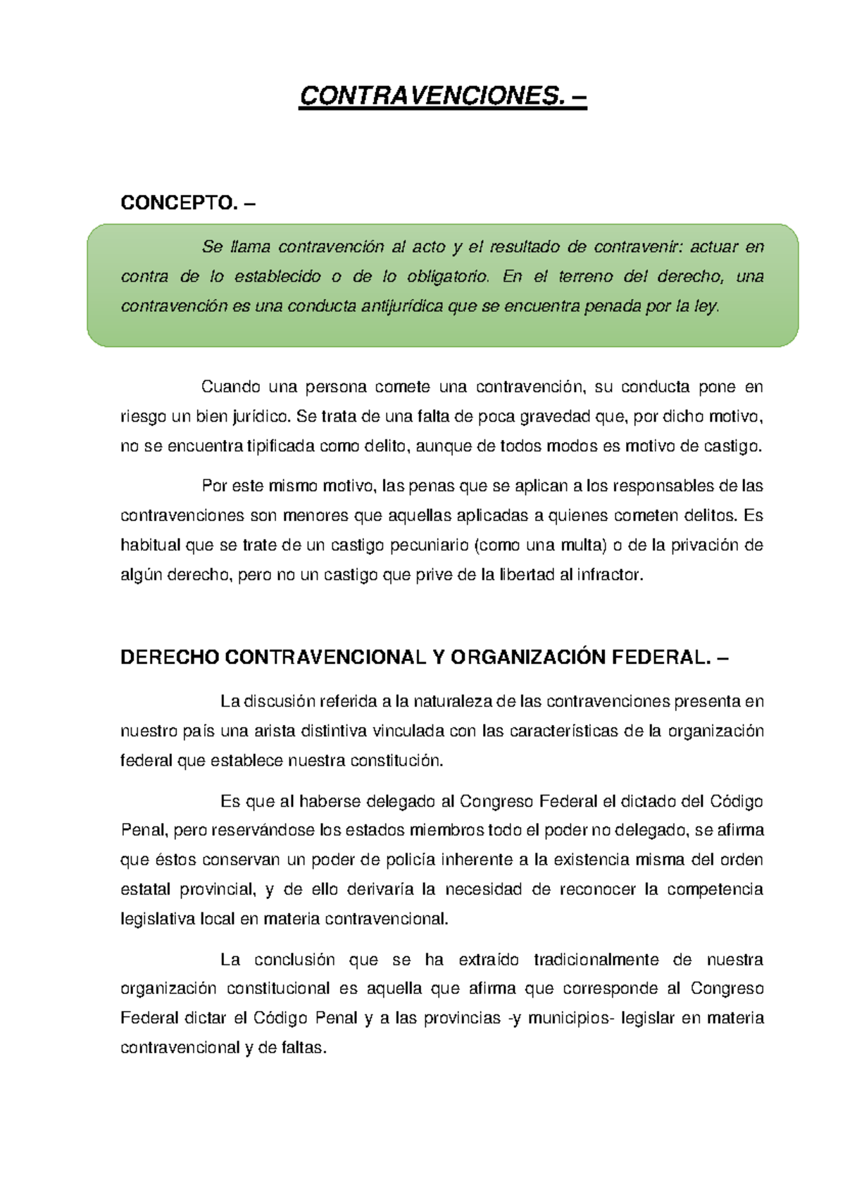 Contravenciones: Concepto y Procedimiento en Derecho Contravencional ...