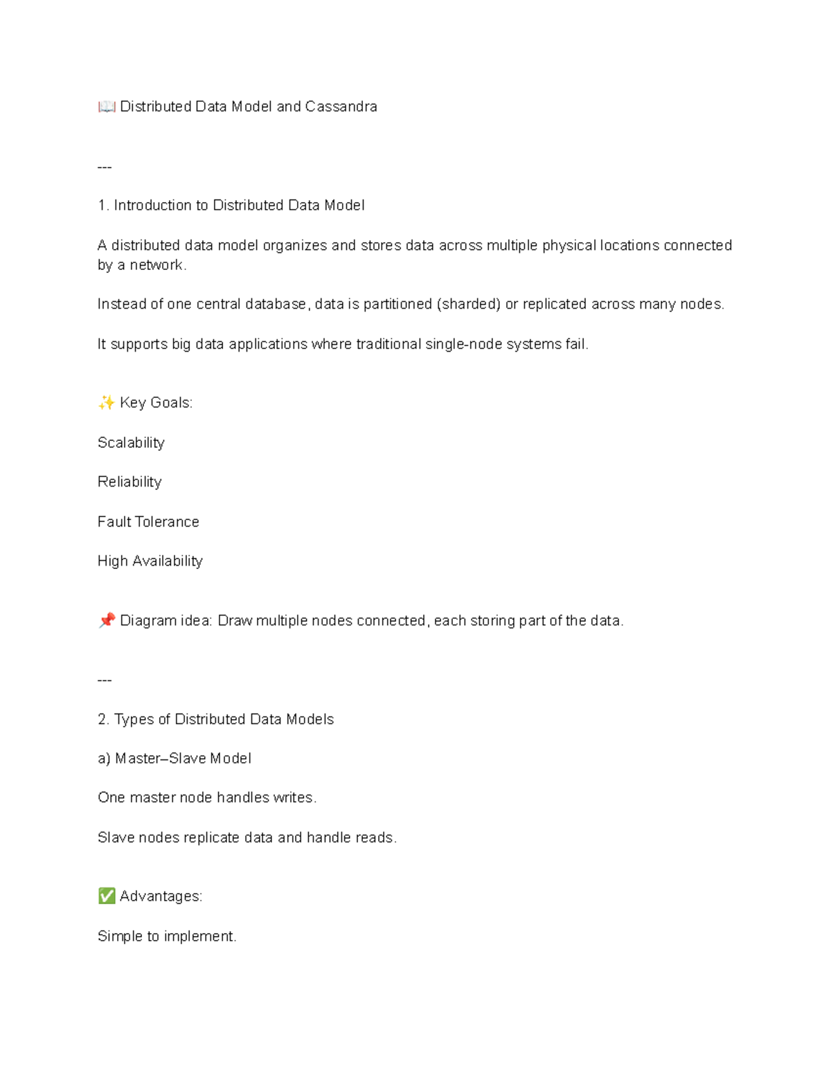 Distributed Data Model & Cassandra Overview: Key Concepts ...