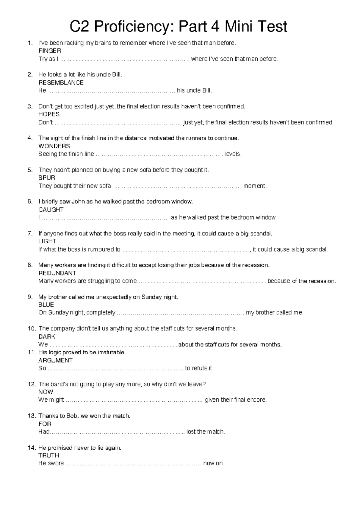 C1/C2 Killer Expressions: Thematic Vocabulary Guide - Studocu