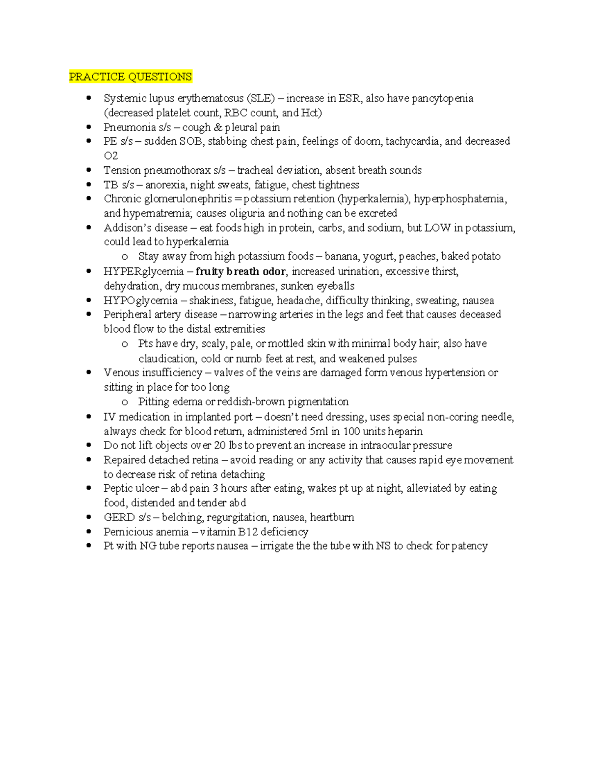 MED SURG Practice Questions: Key Concepts for Nursing Students - Studocu