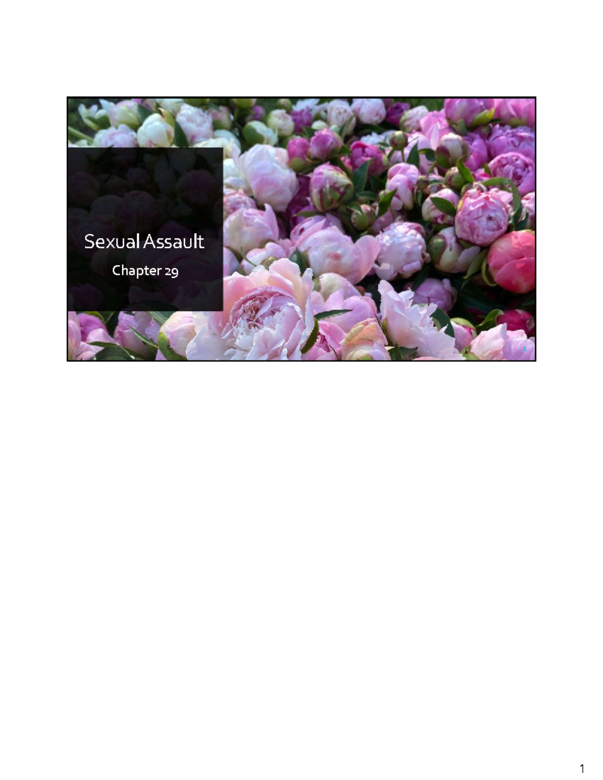 SU.2025 Week 8 - Lecture Notes on Chapter 29: Sexual Assault Overview ...